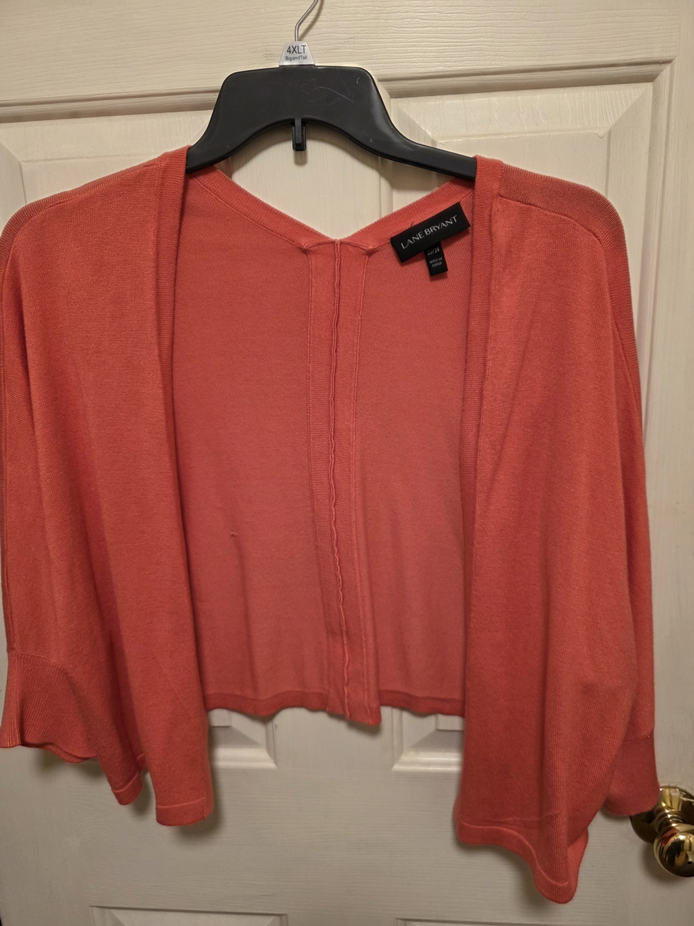 Lane Bryant Coral Open-Front Shrug